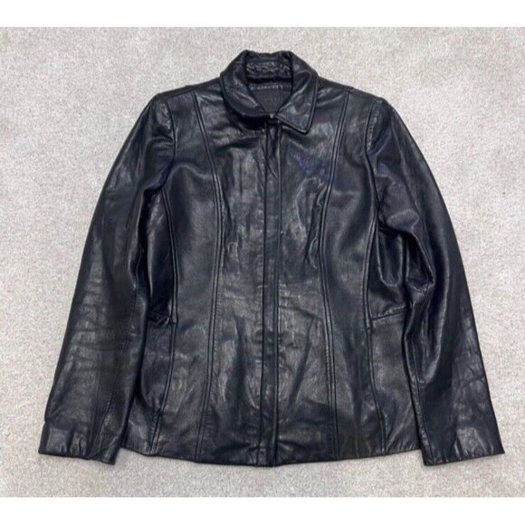 Avanti Jacket Leather Women's Black Long Sleeve Full Zip Size Small - Picture 1 of 8
